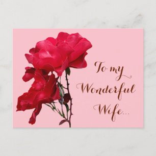 Romantische Happy Valentine rote Rose Blume Postkarte