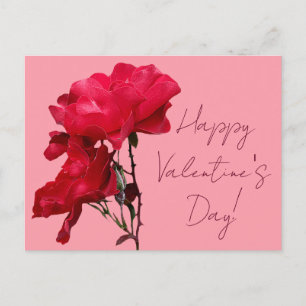 Romantische Happy Valentine rote Rose Blume Postkarte