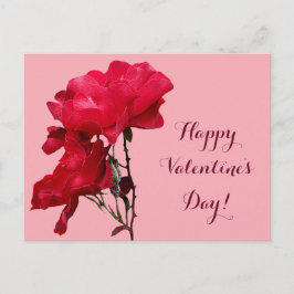 Romantische Happy Valentine rote Rose Blume Postkarte