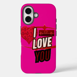 Romantische Heartbeat Rote Rose Phone Case