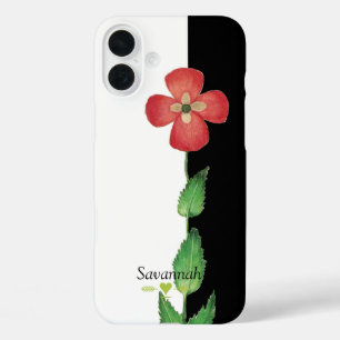 Romantische Heirloom Vintag Pansy Black und White iPhone 16 Plus Hülle