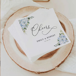 Romantische hellblaue Blumen-Hochzeitsservietten Serviette