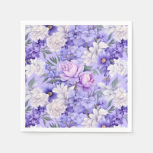 Romantische, hellviolette Blumen Serviette