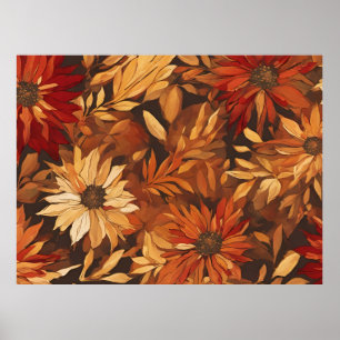 Romantische Herbstblumen Poster