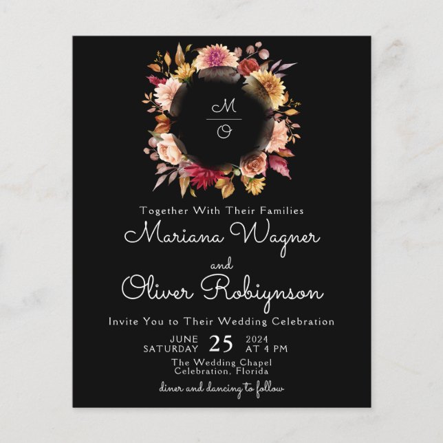 Romantische Herbstblumenhochzeit (Vorderseite)