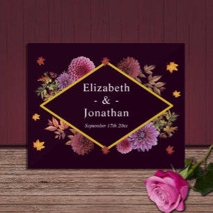 Romantische Herbstdahlia Hochzeit Acrylschild
