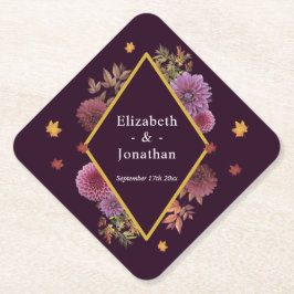 Romantische Herbstdahlia Hochzeit Untersetzer