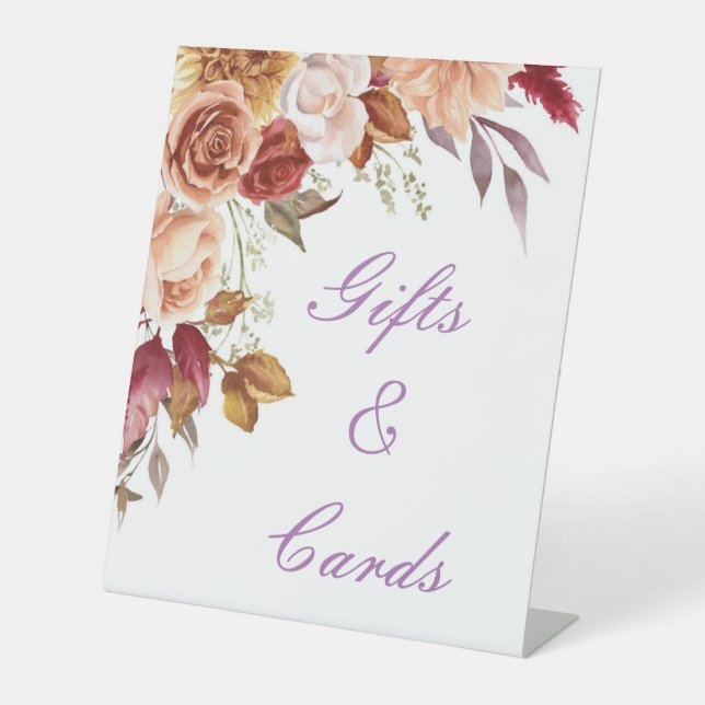 ROMANTISCHE HERBSTFARBEN BRAUTPARTY WELCOME SIGN SOCKELSCHILD (Vorderseite)