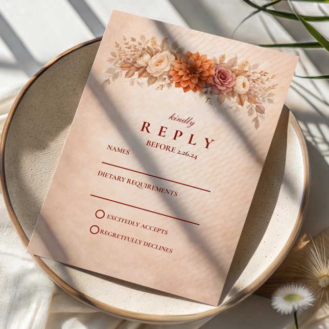 Romantische Herbstgartenhochzeit RSVP Karte (Von Creator hochgeladen)