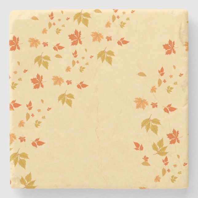 Romantische Herbstleaves Elfenbein Steinuntersetzer (Vorderseite)