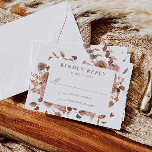 Romantische herbstliche Blumenhochzeit RSVP Karte