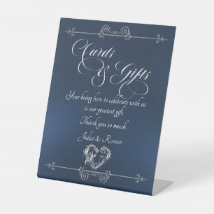 Romantische Herz-Karten & Geschenke - Blau Sockelschild