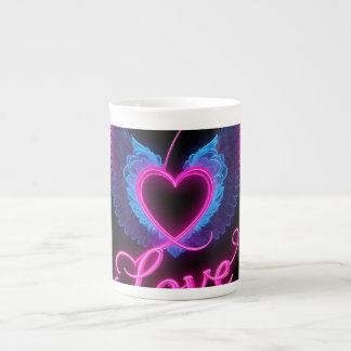 Romantische Herz-Liebesflügel-Papierbecher Prozellantasse