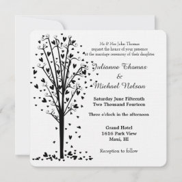 Romantische Herz-Tree-Hochzeit Einladung