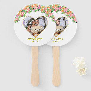 Romantische Herz-und Rosa-Blume Fächer