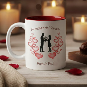 Romantische Herzallerliebste für immer Valentinsta Zweifarbige Tasse
