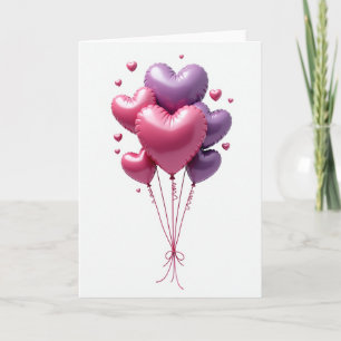 Romantische Herzballons Liebeskarte Karte