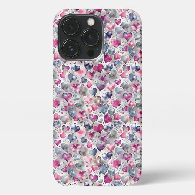 Romantische Herzen 8 iPhone Hülle (Rückseite)