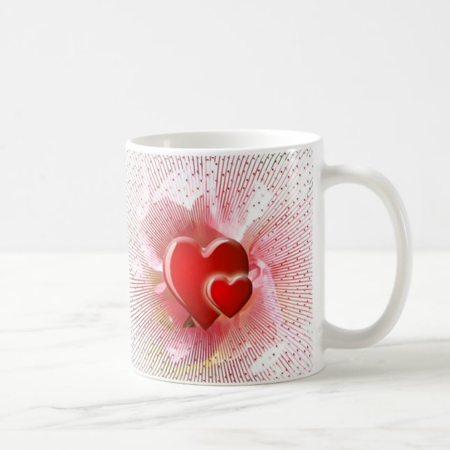 Romantische Herzen der Valentinsgrüße Kaffeetasse (Rechts)