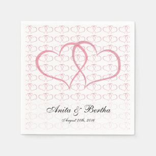 Romantische Herzen Grafik sie rosa Serviette