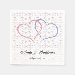 Romantische Herzen Grafische sie pink blau Serviette