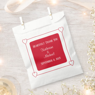 Romantische Herzen Moderne rote Hochzeit Geschenktütchen