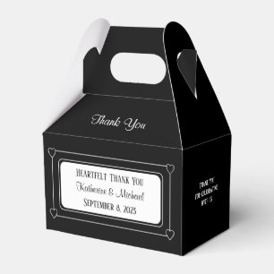 Romantische Herzen Moderne Schwarz-Weiß-Hochzeit Geschenkschachtel