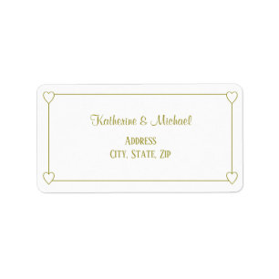Romantische Herzen Moderne weiße, einfache Hochzei Adressaufkleber