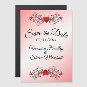 Romantische Herzen Save the Date Magneteinladung