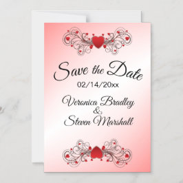 Romantische Herzen Save the Date Magneteinladung