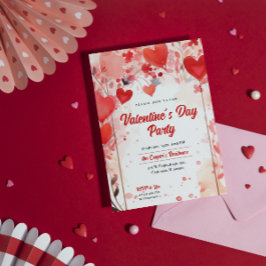 Romantische Herzen | Valentinstag - Party Einladung