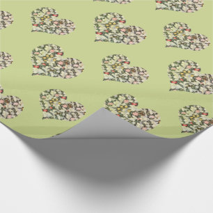 Romantische Herzen Vintag Geschenkpapier