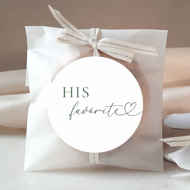 Romantische Herzensschrift Seine Lieblings-Gastges Runder Aufkleber (Von Creator hochgeladen)