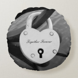 Romantische Herzform Liebe Schloss Foto Kissen wer