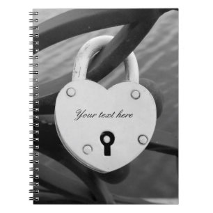 Romantische Herzform Liebe Schloss Foto Notebook Notizblock