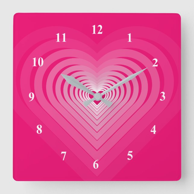 Romantische Herzrosa Uhr (Vorderseite)