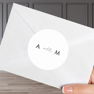 Romantische Herzschrift Minimalistisch Moderne Hoc Runder Aufkleber