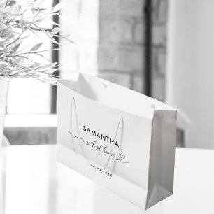 Romantische Herzschrift Minimalistische Trauzeugin Große Geschenktüte