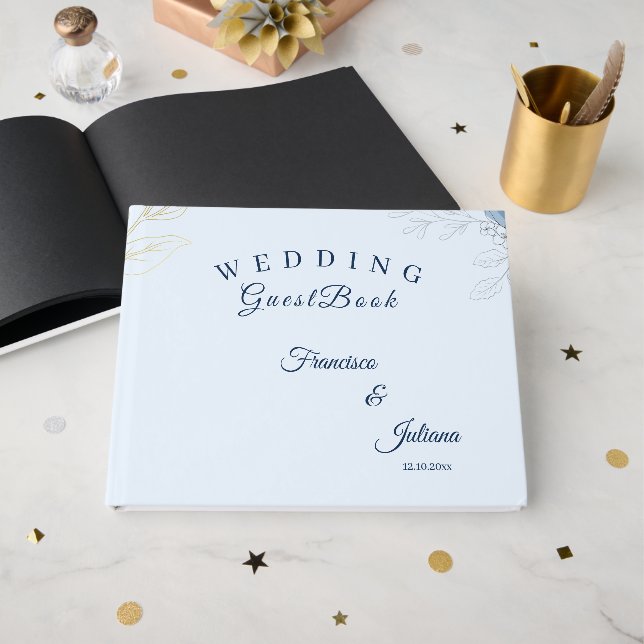 Romantische Hochzeit am Wasser Gästebuch (Vorderseite Offen)