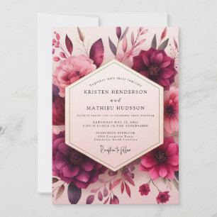 Romantische Hochzeit Crimson Bloom Einladung