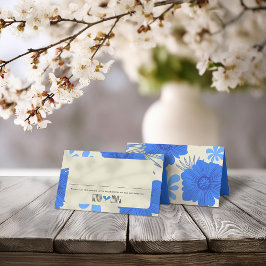 Romantische Hochzeit der Blauen Flora Platzkarte