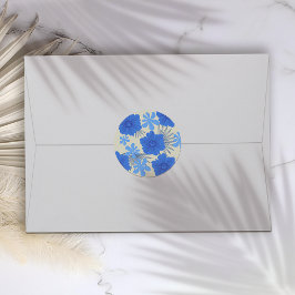 Romantische Hochzeit der Blauen Flora Runder Aufkleber