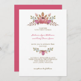 Romantische Hochzeit der indischen Roten Blume Einladung