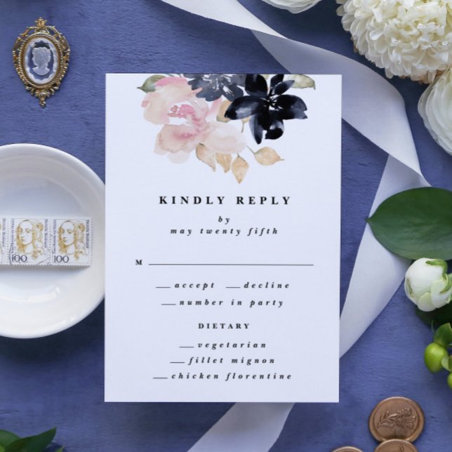 Romantische Hochzeit der Marine RSVP Karte (Von Creator hochgeladen)