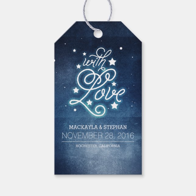 Romantische Hochzeit der Nacht und der Sterne Geschenkanhänger (Vorderseite)