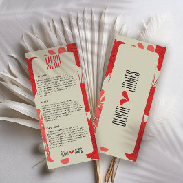 Romantische Hochzeit der Roten Flora Menükarte