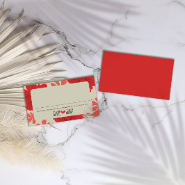 Romantische Hochzeit der Roten Flora Platzkarte