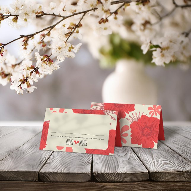 Romantische Hochzeit der Roten Flora Platzkarte (Von Creator hochgeladen)