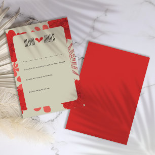 Romantische Hochzeit der Roten Flora RSVP Karte
