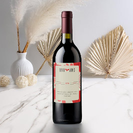 Romantische Hochzeit der Roten Flora Weinetikett